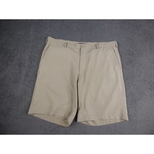 Peter Millar Crown Sport Mens Khaki Tan Performance Golf Shorts Size 38 Flat
